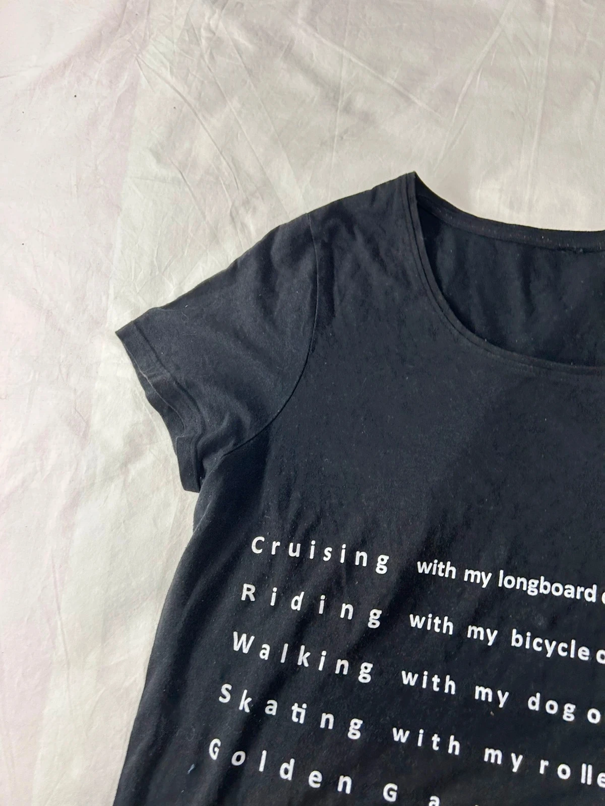Zwart-wit vintage geprint t-shirt – photo 6